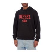 Urban Hoodie Diesel , Black , Heren