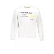 Wit Katoenen Sweatshirt voor Mannen Calvin Klein , White , Heren