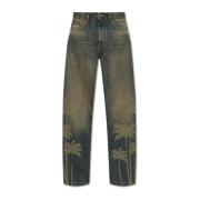 Jeans met logo Palm Angels , Blue , Heren