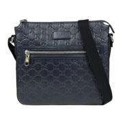 Pre-owned Leather shoulder-bags Gucci Vintage , Blue , Dames