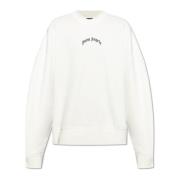 Sweatshirt met logo Palm Angels , White , Heren