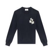 Midnight Evans Sweater Logo Intarsia Isabel Marant , Blue , Heren