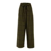 Dames Wollen Geruite Broek Pinko , Green , Dames