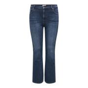 Wijd uitlopende Donkerblauwe Denim Jeans Only Carmakoma , Blue , Dames