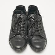 Pre-owned Leather sneakers Louis Vuitton Vintage , Black , Dames