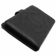 Pre-owned Leather wallets Chanel Vintage , Black , Dames