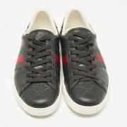 Pre-owned Leather sneakers Gucci Vintage , Black , Heren