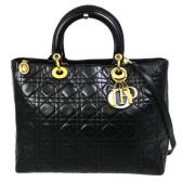 Pre-owned Leather handbags Dior Vintage , Black , Dames