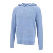 Piccadilly Alpaca Blend Hoodie Trui MC2 Saint Barth , Blue , Heren