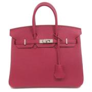 Pre-owned Leather handbags Hermès Vintage , Red , Dames