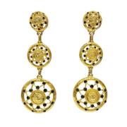 Pre-owned Metal earrings Versace Pre-owned , Yellow , Dames