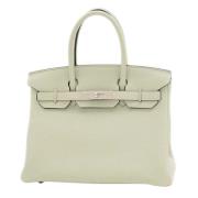 Pre-owned Leather handbags Hermès Vintage , Beige , Dames