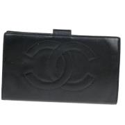 Pre-owned Leather wallets Chanel Vintage , Black , Dames