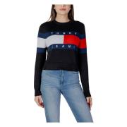 Lente/Zomer Dames Sweatshirt 100% Gerecycled Katoen Tommy Jeans , Blac...