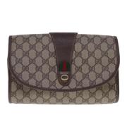 Pre-owned Canvas clutches Gucci Vintage , Beige , Dames