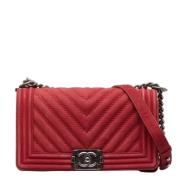 Pre-owned Suede chanel-bags Chanel Vintage , Red , Dames