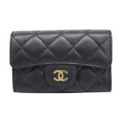 Pre-owned Leather wallets Chanel Vintage , Black , Dames