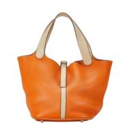 Pre-owned Leather shoulder-bags Hermès Vintage , Orange , Dames