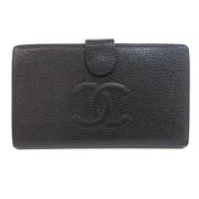 Pre-owned Leather wallets Chanel Vintage , Black , Dames