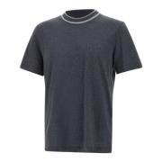 Heren Katoen Kasjmier T-shirt Antraciet Grijs Peserico , Gray , Heren