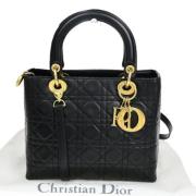 Pre-owned Leather handbags Dior Vintage , Black , Dames