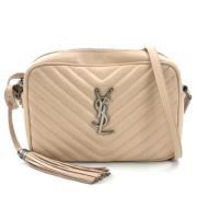 Pre-owned Leather shoulder-bags Saint Laurent Vintage , Beige , Dames