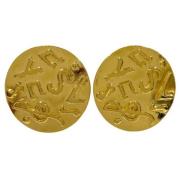 Pre-owned Metal earrings Yves Saint Laurent Vintage , Yellow , Dames