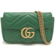 Pre-owned Leather crossbody-bags Gucci Vintage , Green , Dames