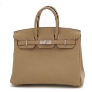 Pre-owned Leather hermes-bags Hermès Vintage , Beige , Dames