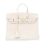 Pre-owned Leather handbags Hermès Vintage , White , Dames