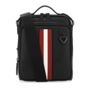 Stijlvolle Zwarte Leren Crossbody Tas Bally , Black , Heren