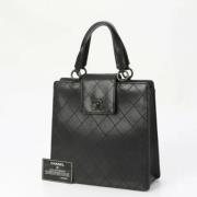 Pre-owned Leather chanel-bags Chanel Vintage , Black , Dames