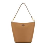 Stijlvolle Kameel Leren Bucket Tas Tory Burch , Brown , Dames