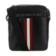 Stijlvolle Zwarte Leren Crossbody Tas Bally , Black , Heren