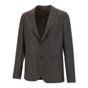 Wollen Blazer Bruin Jas Slim Fit Peserico , Brown , Heren