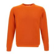 Oranje Wol Kasjmier Crew Neck Trui Filippo De Laurentiis , Orange , He...