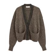 Stijlvolle Gebreide Cardigan Sweater Sportmax , Brown , Dames