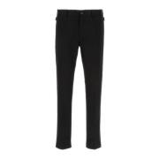 Stretch katoenen zwarte broek Dolce & Gabbana , Black , Heren