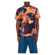 Brandende Wereld Tee Print SKY High Farm , Multicolor , Heren