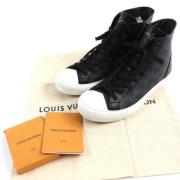 Pre-owned Leather sneakers Louis Vuitton Vintage , Black , Heren