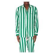 Gestreept Pamplona Shirt MC2 Saint Barth , Green , Heren