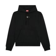 Hoodie met S-Macs-Od kenmerken Diesel , Black , Heren