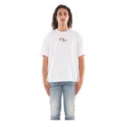 Oval D Tee Shirt Diesel , White , Heren