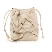 Beige Bucket Tas met Trekkoordsluiting Salvatore Ferragamo , Beige , D...