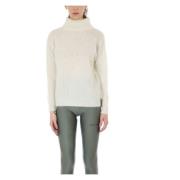 Mohair High-Neck Sweater in Wit Hinnominate , White , Dames