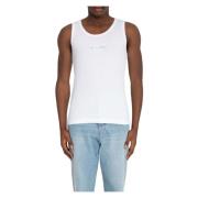 Witte Rib Tank Top Études , White , Heren