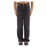 Zwarte Wassing Losse Jeans Haikure , Black , Heren