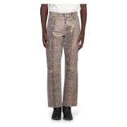 Slangenprint AOP Broek Sunflower , Beige , Heren