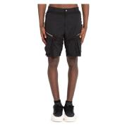 Zwarte Sferische Cargo Shorts Heliot Emil , Black , Heren