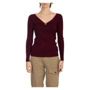 Stijlvolle Giraffa V-Neck Sweater Pinko , Red , Dames